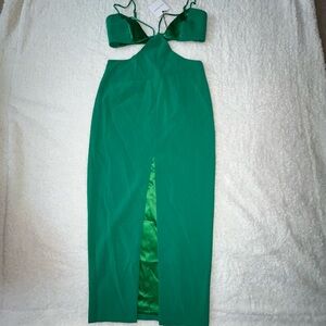 San Sloane Emerald Green Bijou Midi Dress XS NEW